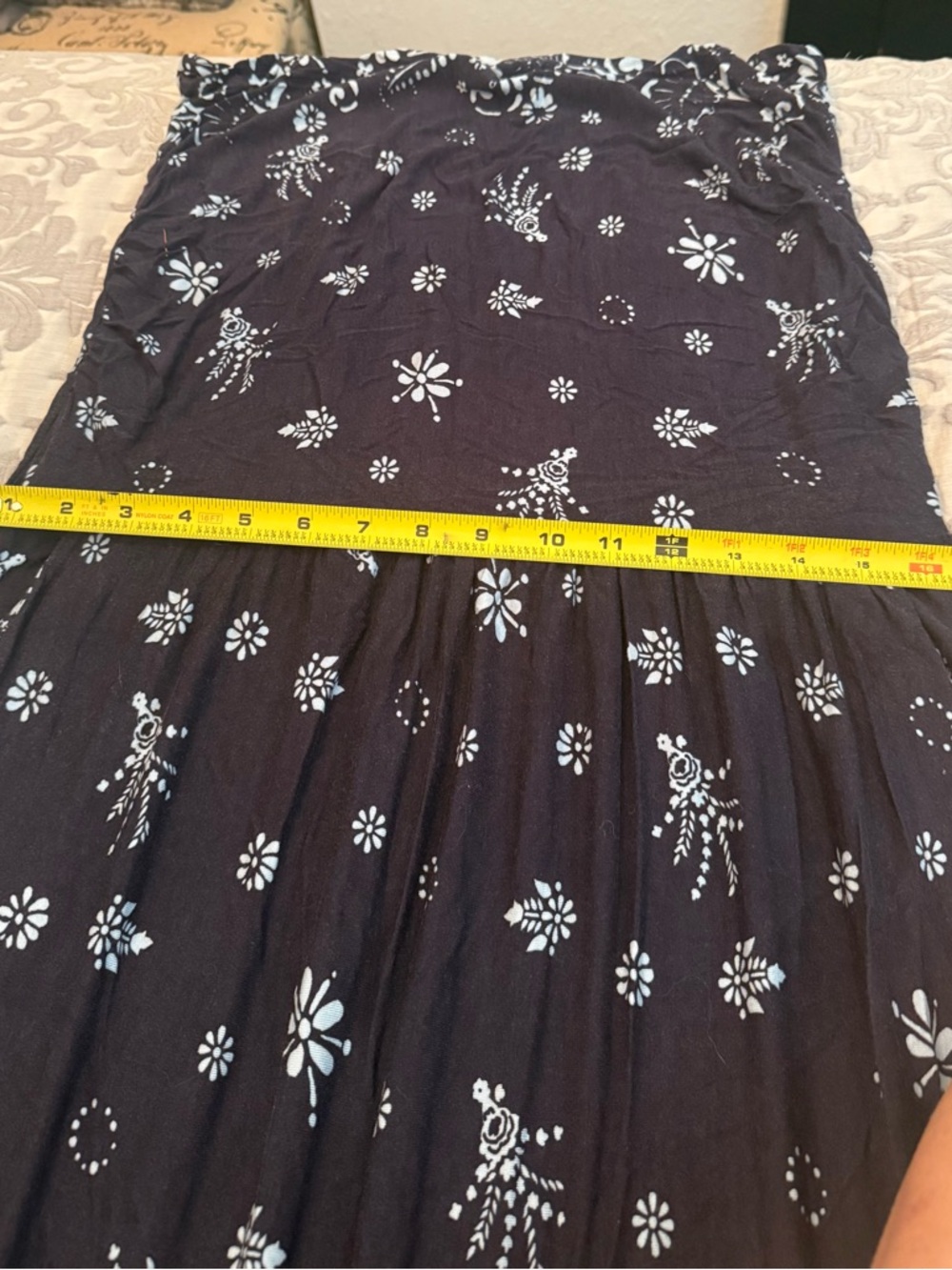 Navy Strapless Printed Maxi Dress - Picture 5 of 6
